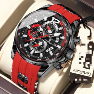 POEDAGAR Premium Quartz Wristwatch – Sapphire Glass, Butterfly Buckle, Extra Battery
