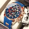POEDAGAR Premium Quartz Wristwatch – Sapphire Glass, Butterfly Buckle, Extra Battery